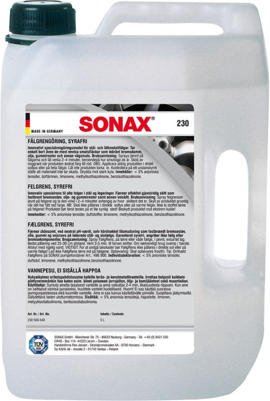 Sonax Xtreme Felgrens Syrefri - 5L